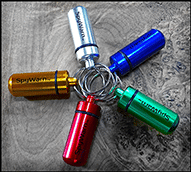 SpyWarn MicSpike carry capsules come in many colors.