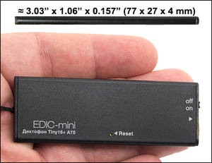 Edic-mini Tiny16+ Flat voice recorder