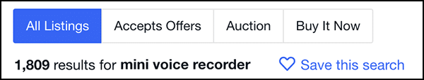 eBay Search Box for voice recorder
