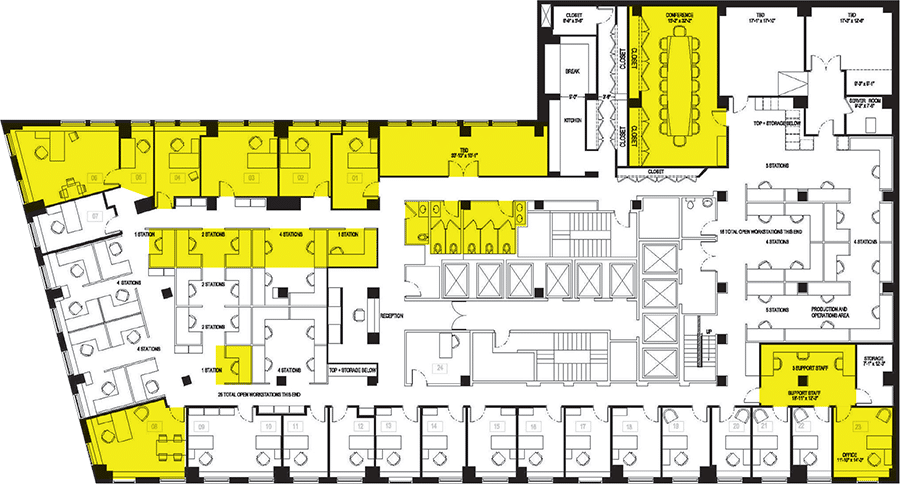 TSCM inspection floor plan which contains TSCM bug sweep costs.